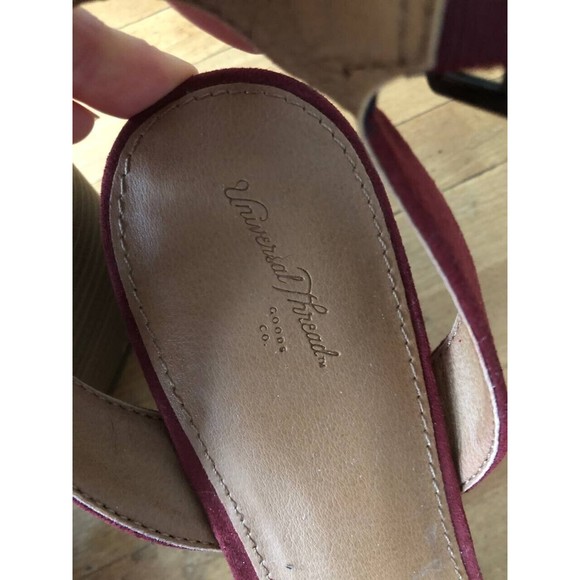 Universal Thread Goods Co. Women's Strappy Block Heel Open Toe Sandals Bordo - Picture 8 of 11